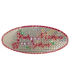 Christmas Central 43" LED Lighted Holographic Merry Christmas Sign Outdoor Decoration