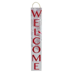 Christmas Central Red And White Cardinal 'Welcome' Christmas Wall Decor