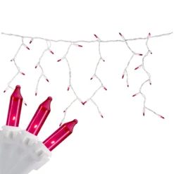 Christmas Central 100 Count Pink Mini Icicle Christmas Lights - 3.5 Ft White Wire 5 Christmas Central 100 Count Pink Mini Icicle Christmas Lights - 3.5 Ft White Wire -Christmas Central Shop 6066315 ALT2