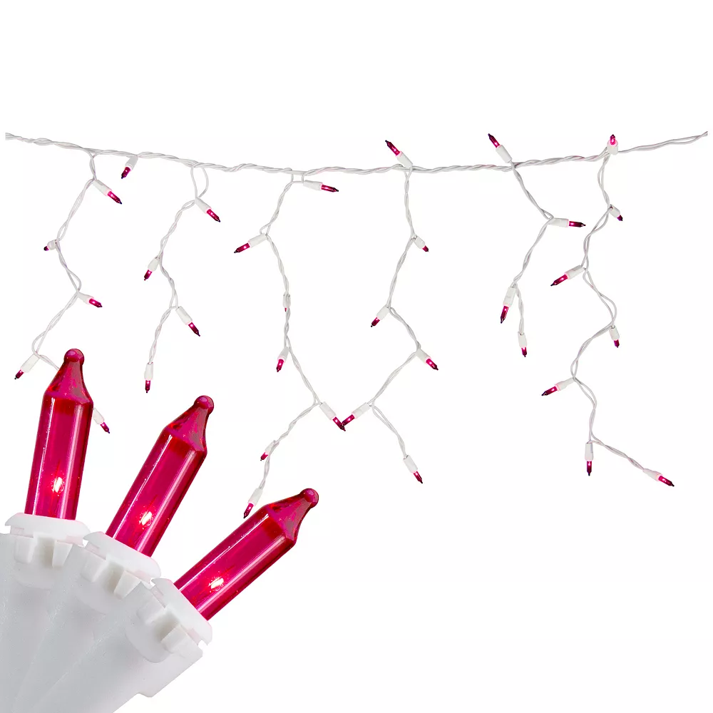Christmas Central 100 Count Pink Mini Icicle Christmas Lights - 3.5 Ft White Wire 3 Christmas Central 100 Count Pink Mini Icicle Christmas Lights - 3.5 Ft White Wire - Image 3