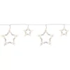 Christmas Central 10 Count Clear LED Twinkle Star Icicle Christmas Lights 10.25 Ft White Wire
