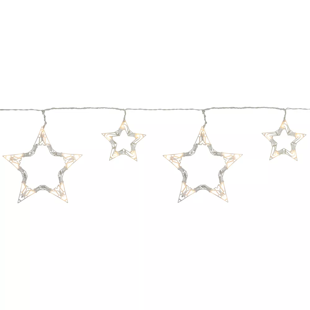 Christmas Central 10 Count Clear LED Twinkle Star Icicle Christmas Lights 10.25 Ft White Wire 1 Christmas Central 10 Count Clear LED Twinkle Star Icicle Christmas Lights 10.25 Ft White Wire