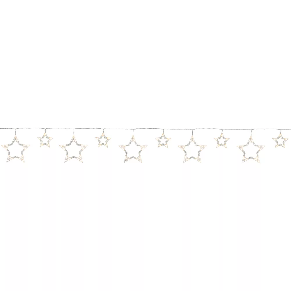 Christmas Central 10 Count Clear LED Twinkle Star Icicle Christmas Lights 10.25 Ft White Wire 2 Christmas Central 10 Count Clear LED Twinkle Star Icicle Christmas Lights 10.25 Ft White Wire - Image 2