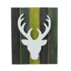 Christmas Central 13" Wood Deer On Green Washed Pallet Inspired Frame Christmas Wall Hanging