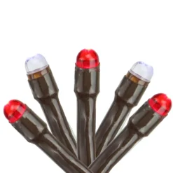 Christmas Central 2' X 8' Red And White Micro LED Net Style Tree Trunk Christmas Lights Brown Wire