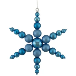 Christmas Central 18" Blue 3-Finish Snowflake Commercial Christmas Ornament