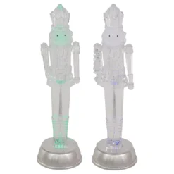 Christmas Central Set Of 2 LED Lighted And Musical Nutcracker Christmas Figurines 12.5-Inch