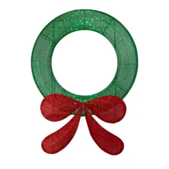 Christmas Central 48" Commercial-Sized Lighted Tinsel Christmas Wreath Outdoor Decoration