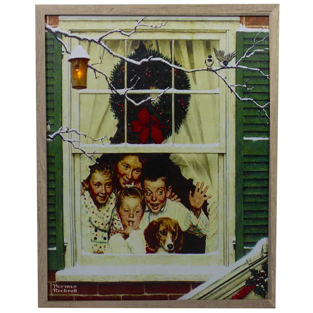 Christmas Central 19" Lighted Norman Rockwell 'Oh Boy! It's Pop With A New Plymouth' Christmas Wall Art 1 Christmas Central 19" Lighted Norman Rockwell 'Oh Boy! It's Pop With A New Plymouth' Christmas Wall Art