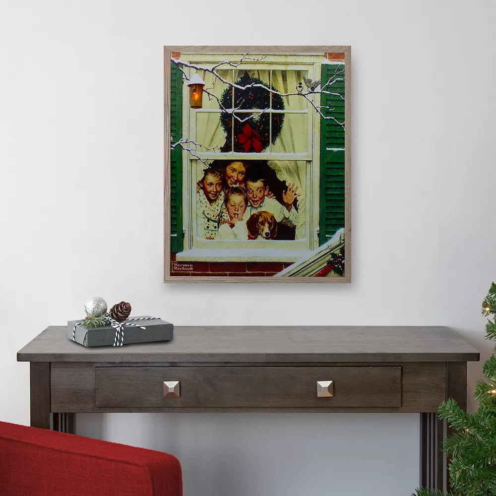Christmas Central 19" Lighted Norman Rockwell 'Oh Boy! It's Pop With A New Plymouth' Christmas Wall Art 2 Christmas Central 19" Lighted Norman Rockwell 'Oh Boy! It's Pop With A New Plymouth' Christmas Wall Art - Image 2