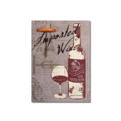 Christmas Central 23.5" Gray And Burgundy Red Wine Canvas Wall Art