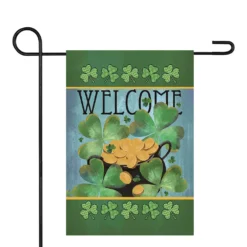 Christmas Central Welcome Pot Of Gold Outdoor Garden Flag 12.5" X 18"