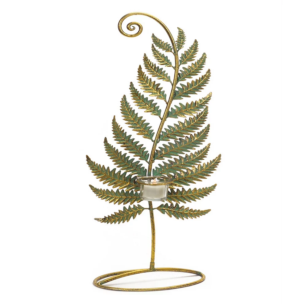Christmas Central 24.5" Golden Patina Standing Fern With Votive Cup Table Top Decoration 1 Christmas Central 24.5" Golden Patina Standing Fern With Votive Cup Table Top Decoration