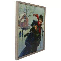 Christmas Central 19" Fiber Optic Norman Rockwell 'Couple Ice Skating' Christmas Wall Art -Christmas Central Shop 6101258 ALT2
