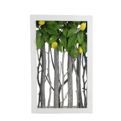 Christmas Central 14.5" White Birch Branch Lemon Tree Rustic Wooden Frame Decoration