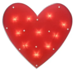 Christmas Central 14.25" Lighted Red Heart Valentine's Day Window Silhouette Decoration