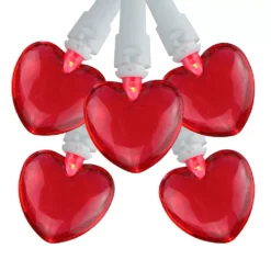 Christmas Central 20 Red LED Mini Heart Valentine's Day Lights - 4.75 Ft White Wire