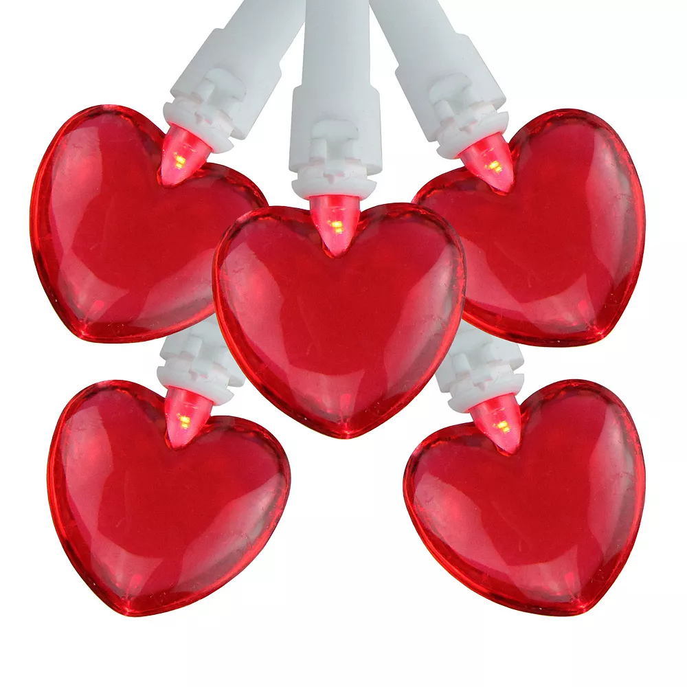 Christmas Central 20 Red LED Mini Heart Valentine's Day Lights - 4.75 Ft White Wire 1 Christmas Central 20 Red LED Mini Heart Valentine's Day Lights - 4.75 Ft White Wire